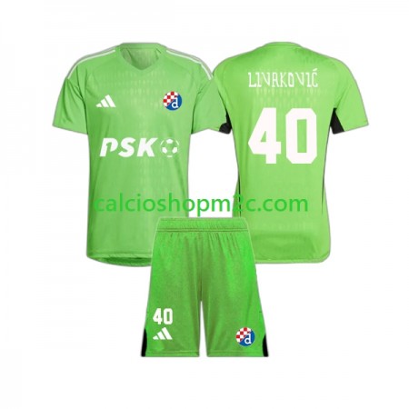 Dinamo Zagreb Livakovic 40 Portiere Bambino Maglia Prima 2023/2024 Manica Corta (+ Pantaloncini)